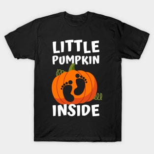 Halloween Pregnancy Announcement Expecting Little Pumpkin Inside T-Shirt